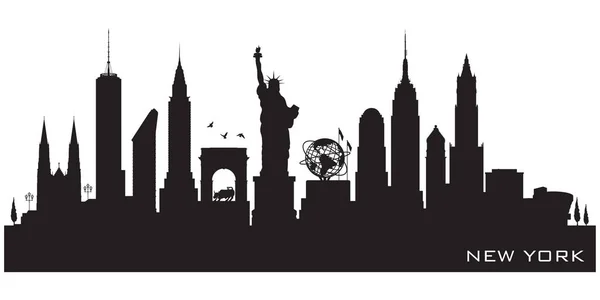 Sílhueta vetorial skyline da cidade de Nova York Vetores De Stock Royalty-Free