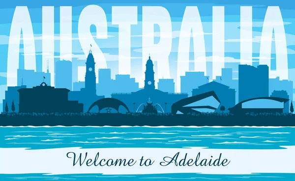 Adelaide Australië stad skyline vector silhouet — Stockvector