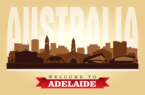 Adelaida Australia ciudad skyline vector silueta — Vector de stock