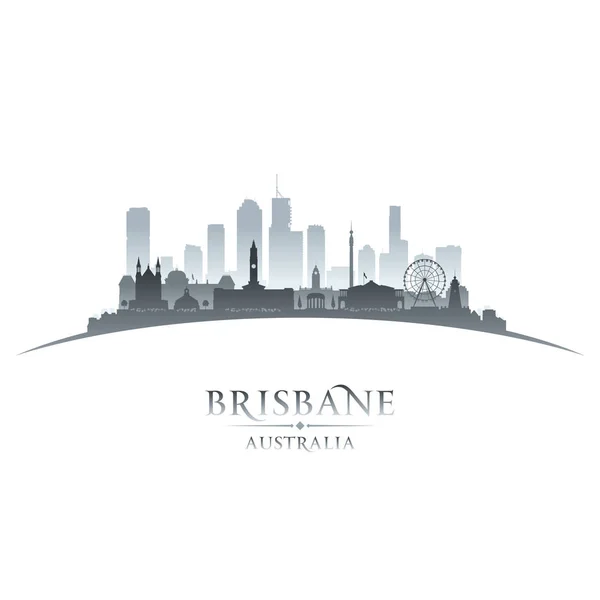 Brisbane Australia silueta de la ciudad fondo blanco — Archivo Imágenes Vectoriales