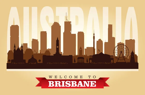 Brisbane Australia ciudad skyline vector silueta — Vector de stock