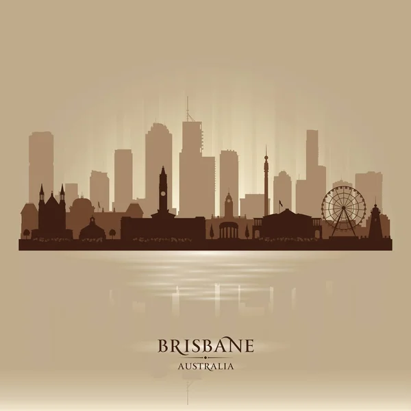 Brisbane Australien City skyline vektor silhuett Royaltyfria illustrationer