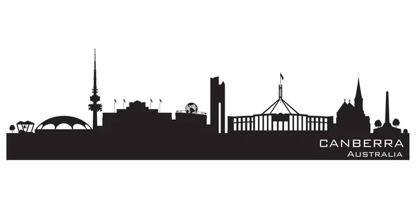 Silueta de vector de horizonte de la ciudad de Canberra Australia — Vector de stock