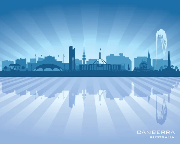 Canberra australia city skyline vektorsilhouette — Stockvektor