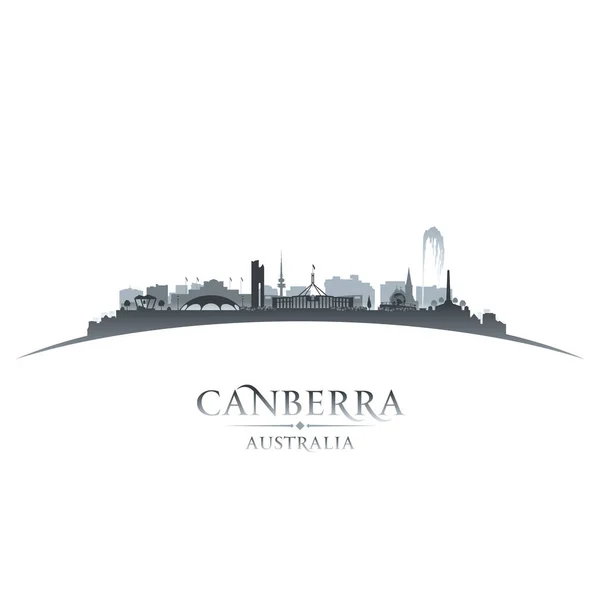 Canberra Australia silueta de la ciudad fondo blanco — Vector de stock