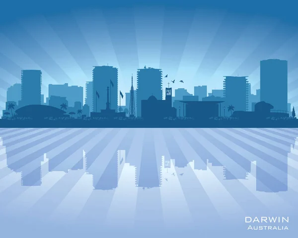 Darwin Australië stad skyline vector silhouet — Stockvector