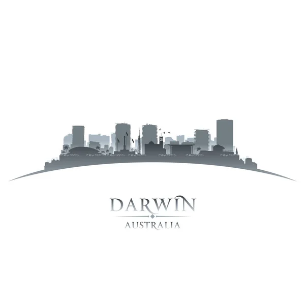 Město Darwin Australia silueta bílého pozadí — Stockový vektor