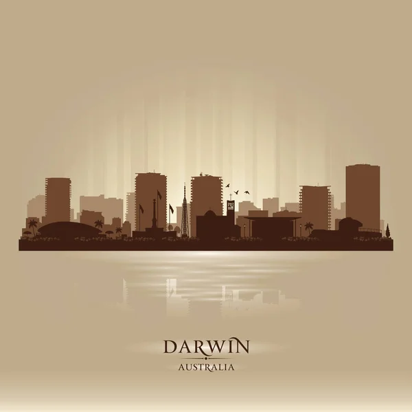 Darwin Australien City skyline vektor silhuett Stockvektor