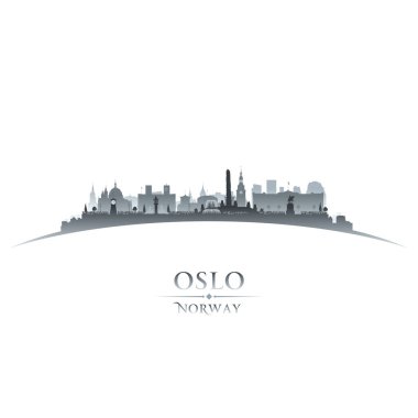 Oslo Norveç silueti silueti. Vektör illüstrasyonu