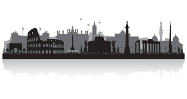 Roma İtalya şehir silueti silueti silüeti