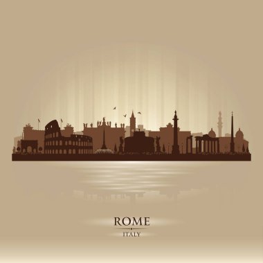 Roma İtalya şehir silueti silueti silüeti