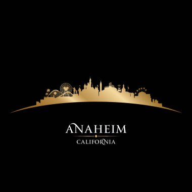 Anaheim California silueti. Vektör illüstrasyonu