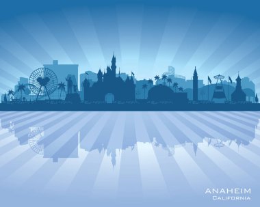 Anaheim California city skyline vector silhouette illustration clipart