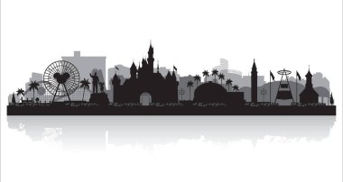 Anaheim California şehir silueti silueti çizimi