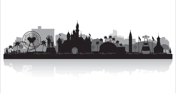 Anaheim Califórnia Cidade Skyline Vetor Silhueta Ilustração — Vetor de Stock