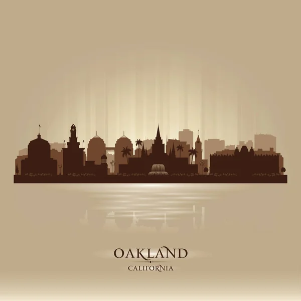Oakland Kalifornien Stad Skyline Vektor Siluett Illustration — Stock vektor