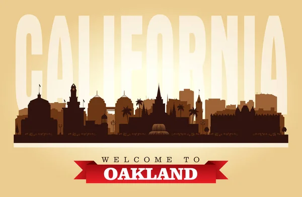 Oakland Kalifornien Stadt Skyline Vektor Silhouette Illustration — Stockvektor