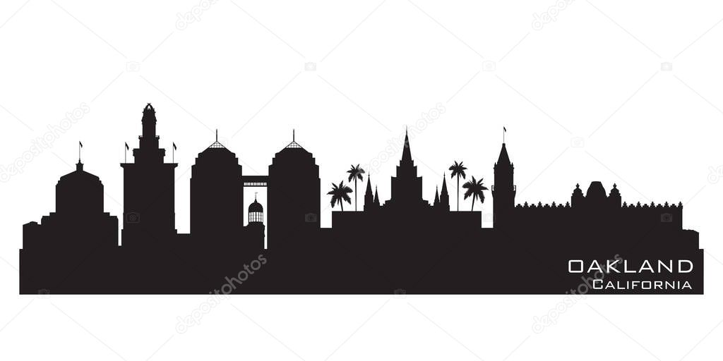 Oakland California skyline Detailed vector silhouette