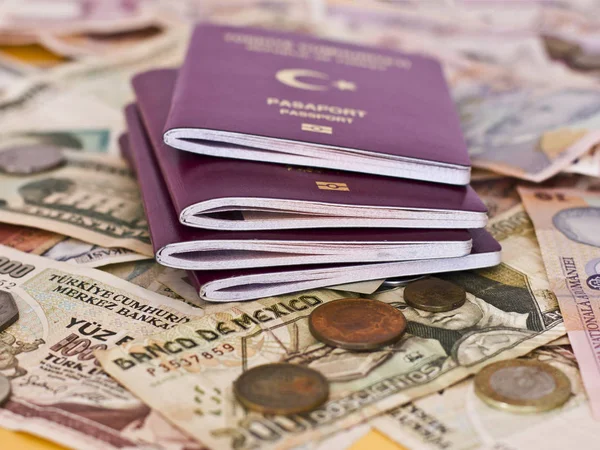 Foreign passports and money from the countries