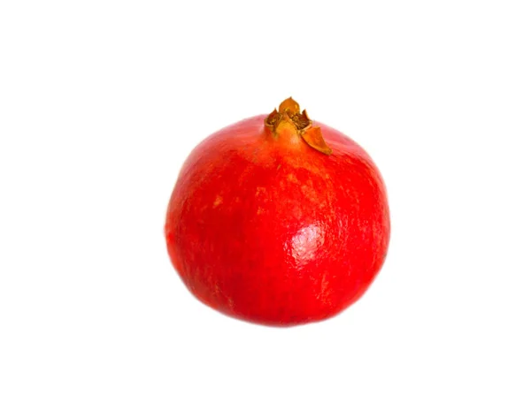 Reifer Roter Granatapfel Isoliert Auf Weißem Hintergrund — Stockfoto
