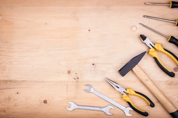 Repair tools - hammer, screwdrivers, adjustable wrenches, pliers. Male concept for father's day