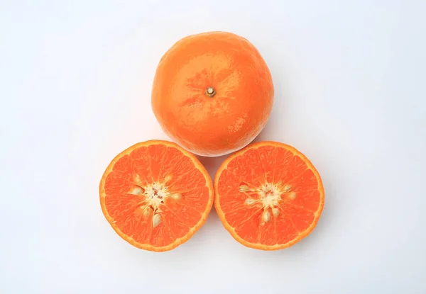 Fresh Orange White Background — Stock Photo, Image