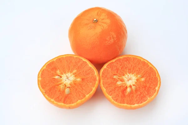 Frisches Orange Auf Weißem Hintergrund — Stockfoto