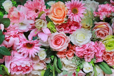 Güzel yapay buket çiçek arka plan