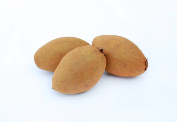 신선한 Sapodilla 배경에 — 스톡 사진