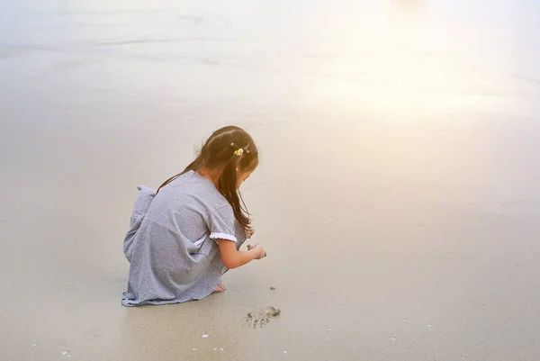 ปภาพเด งเล นทรายท ชายหาด — ภาพถ่ายสต็อก