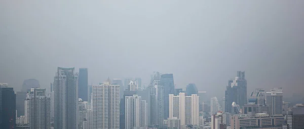 Luftverschmutzung Der Stadt Bangkok Als Hintergrund Wetteratmosphäre Nebel — Stockfoto