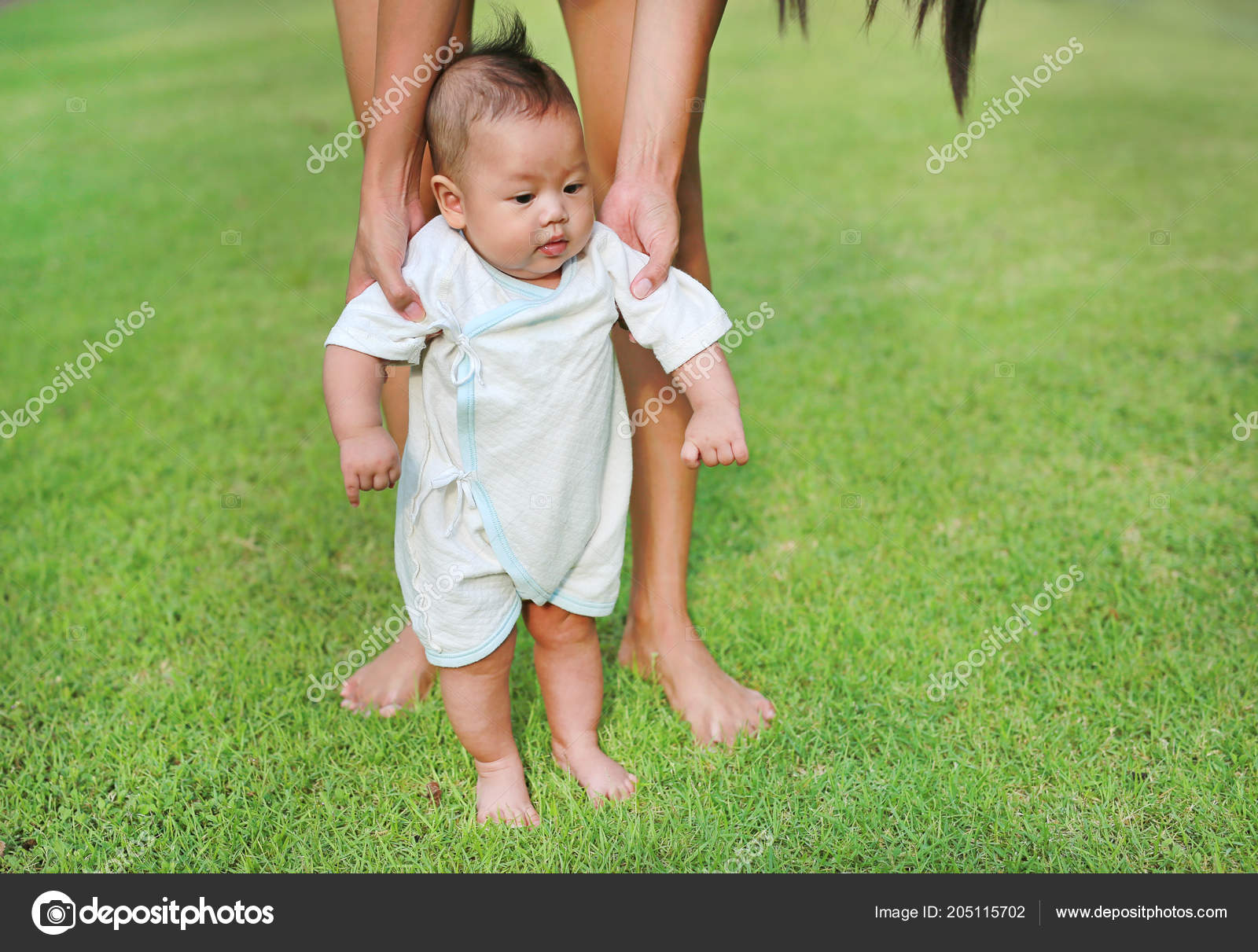 a baby learning to walk
