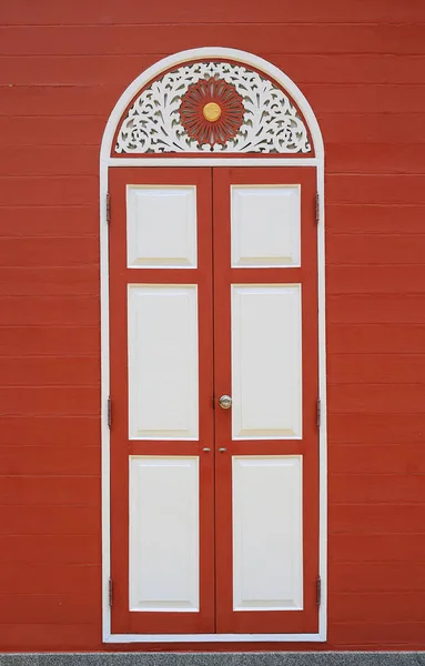 Houten Deur Huis Retro Stijl — Stockfoto