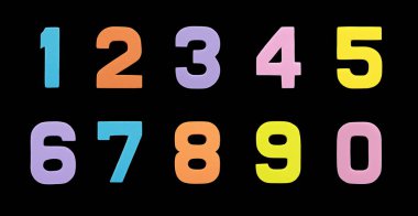 Sünger siyah arka plan üzerinde izole kauçuk küme koleksiyon Arapça sayı sembolü.