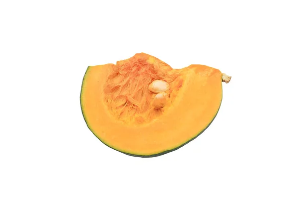 Piece Sliced Japanese Pumpkin Isolated White Background — Stock Photo, Image