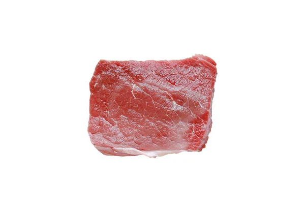 Carne Crua Isolada Sobre Fundo Branco Vista Superior — Fotografia de Stock