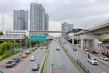 Bangkok, Tayland tatil sabah iyi trafik görüntü bulanıklığı.
