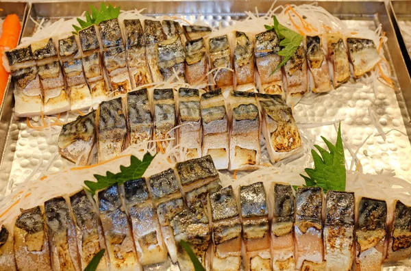 Grilled Saba Fish Tray Japanese Food — Stock Photo, Image