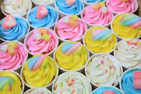 Mooie Heerlijke Cupcakes Achtergrond — Stockfoto