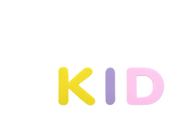 Alphabet Sponge Rubber Text Kid Isolated White Background Copy Space — Stock Photo, Image