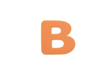 Alfabe harf B sembolü sünger Beyaz arka plan üzerinde izole kauçuk.