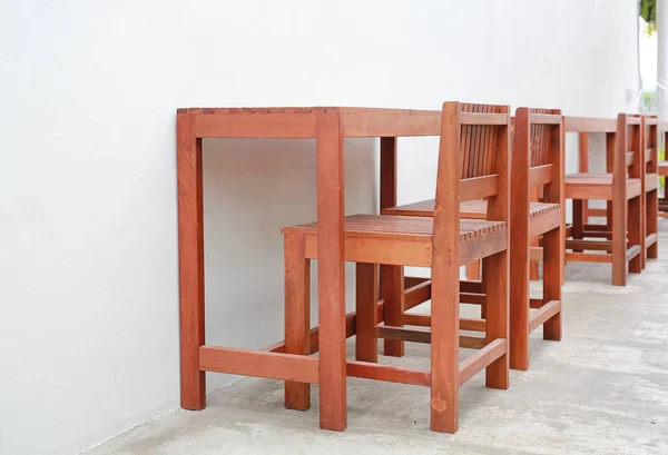 Fából Készült Bútorok Beltéri Szék Asztal Beállítása — Stock Fotó
