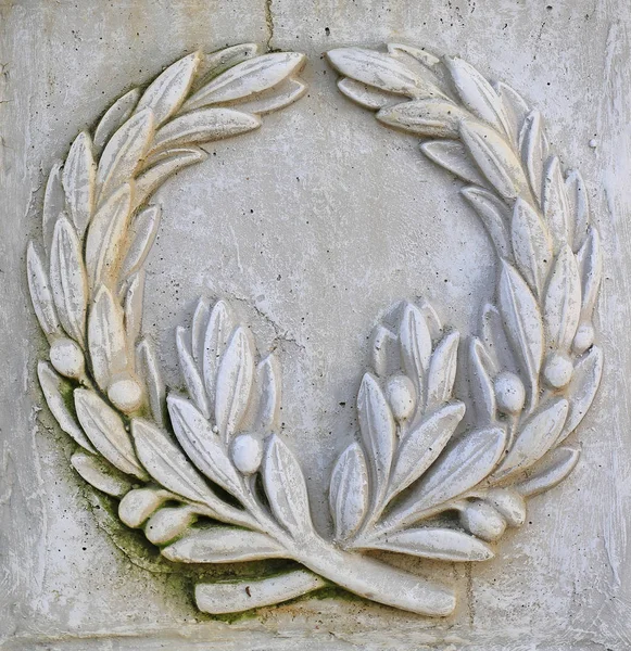 Adorno Floral Escultura Sobre Piedra — Foto de Stock