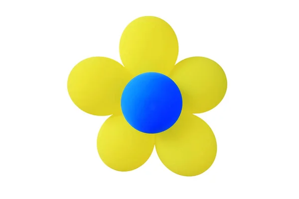 Bunte Luftballons Blume Isoliert Über Weißem Hintergrund — Stockfoto