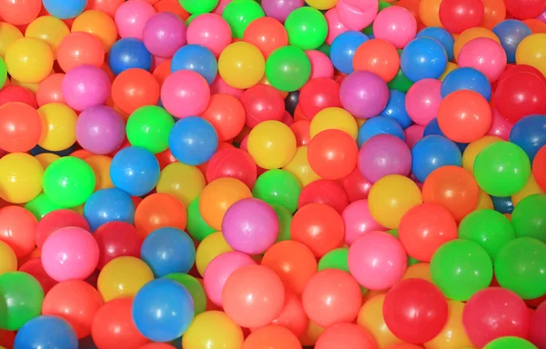 Boules Plastique Colorées Sur Aire Jeux Pour Enfants — Photo