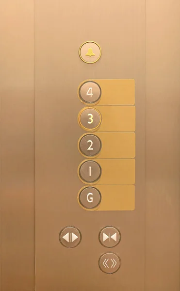 Boş Etiketli Paneldeki Asansör Düğmeleri — Stok fotoğraf