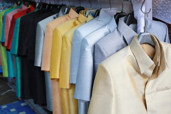 Thai Silk Suit Selling Street Market Thailand — Stock Photo, Image