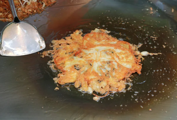 Panquecas Mexilhão Frito Prato Quente Alimentos Tailandeses — Fotografia de Stock