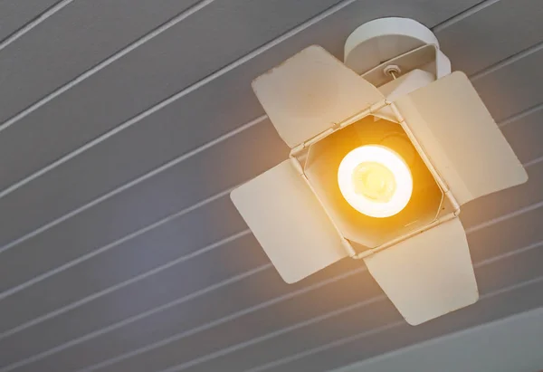Closeup Spotlights Switch Hanging Ceiling — Stock Photo, Image