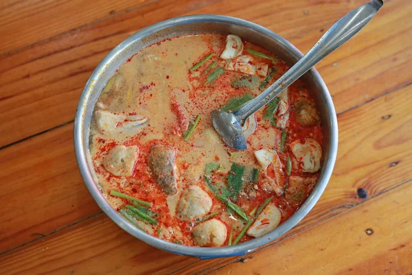 Warme Zure Soep Met Vis Thais Eten Hot Pot — Stockfoto